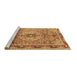 Sideview of Machine Washable Persian Brown Traditional Rug, wshtr2250brn