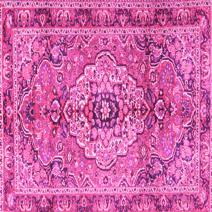 Square Machine Washable Persian Pink Traditional Rug, wshtr2250pnk