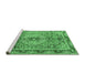 Sideview of Machine Washable Persian Emerald Green Traditional Area Rugs, wshtr2250emgrn