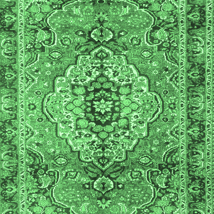 Machine Washable Persian Emerald Green Traditional Area Rugs, wshtr2250emgrn
