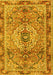 Machine Washable Persian Yellow Traditional Rug, wshtr2250yw