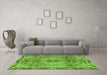 Machine Washable Persian Green Traditional Area Rugs in a Living Room,, wshtr2250grn