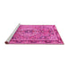 Sideview of Machine Washable Persian Pink Traditional Rug, wshtr2250pnk