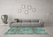 Machine Washable Persian Light Blue Traditional Rug in a Living Room, wshtr2250lblu