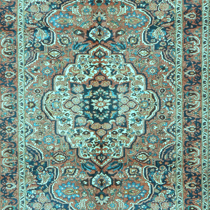 Machine Washable Persian Light Blue Traditional Rug, wshtr2250lblu