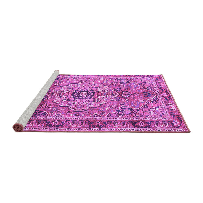 Sideview of Machine Washable Persian Purple Traditional Area Rugs, wshtr2250pur