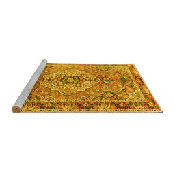 Sideview of Machine Washable Persian Yellow Traditional Rug, wshtr2250yw