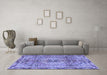 Machine Washable Persian Blue Traditional Rug in a Living Room, wshtr2250blu