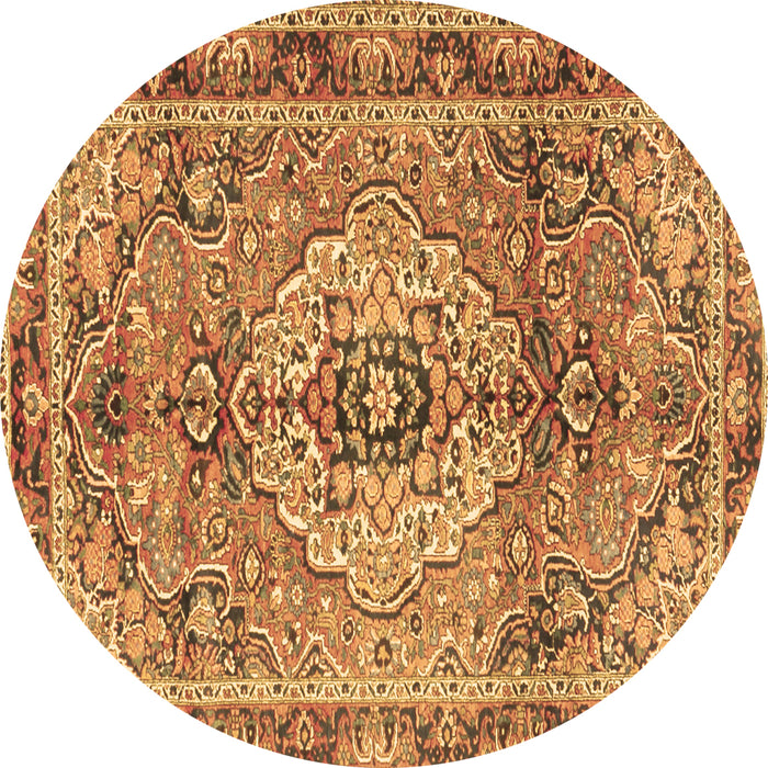 Round Machine Washable Persian Brown Traditional Rug, wshtr2250brn