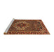 Sideview of Machine Washable Traditional Saffron Red Rug, wshtr2251