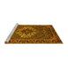 Sideview of Machine Washable Persian Yellow Traditional Rug, wshtr2251yw