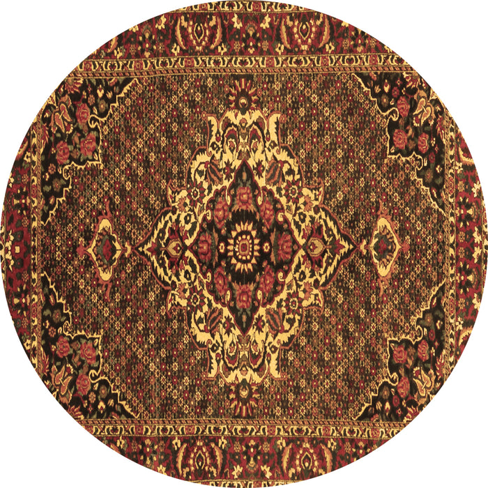 Round Persian Brown Traditional Rug, tr2251brn