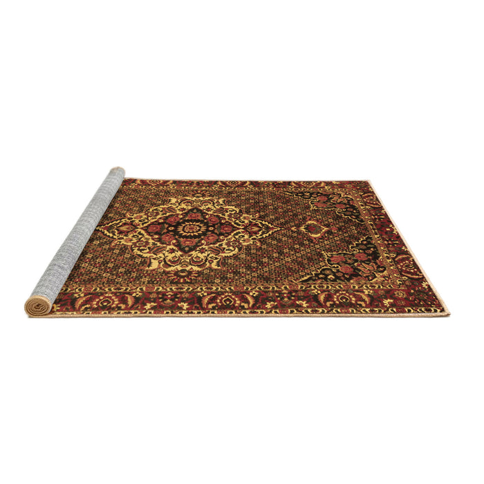 Sideview of Machine Washable Persian Brown Traditional Rug, wshtr2251brn