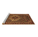 Sideview of Machine Washable Persian Brown Traditional Rug, wshtr2251brn