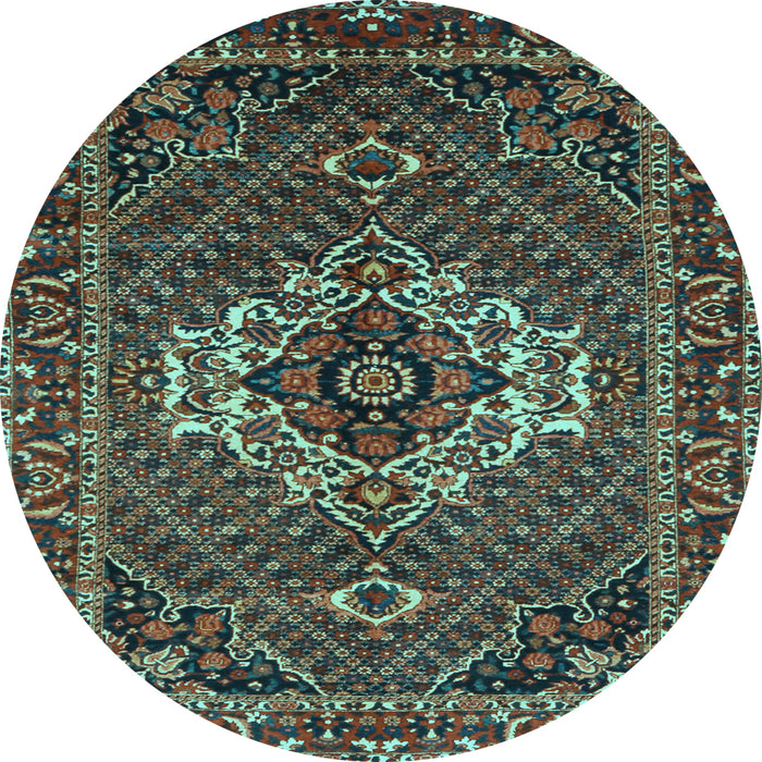 Round Persian Light Blue Traditional Rug, tr2251lblu