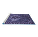 Sideview of Machine Washable Persian Blue Traditional Rug, wshtr2251blu