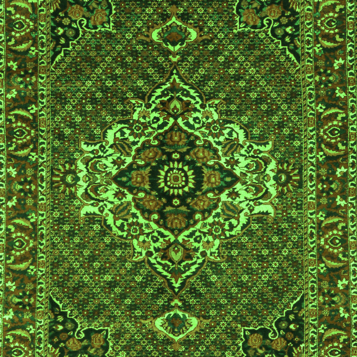 Serging Thickness of Machine Washable Persian Green Traditional Area Rugs, wshtr2251grn