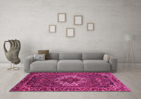 Machine Washable Persian Pink Traditional Rug, wshtr2251pnk