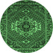 Round Persian Emerald Green Traditional Rug, tr2251emgrn