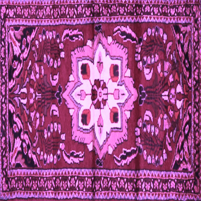 Square Machine Washable Persian Purple Traditional Area Rugs, wshtr2252pur