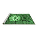 Sideview of Machine Washable Persian Emerald Green Traditional Area Rugs, wshtr2252emgrn