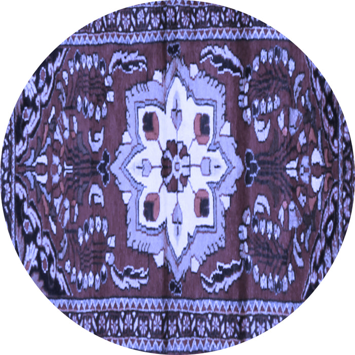 Round Persian Blue Traditional Rug, tr2252blu