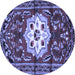 Round Persian Blue Traditional Rug, tr2252blu