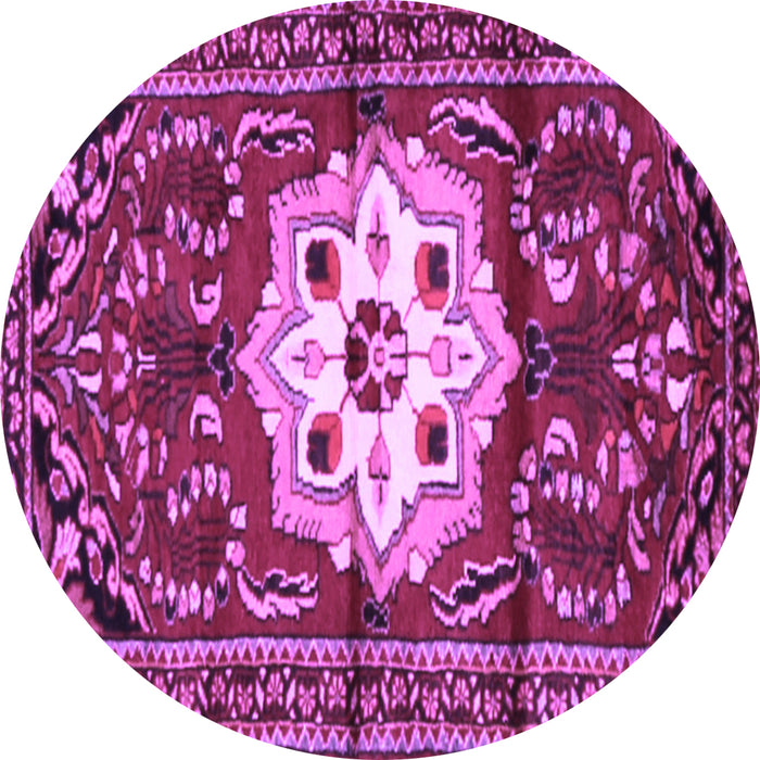 Round Persian Purple Traditional Rug, tr2252pur