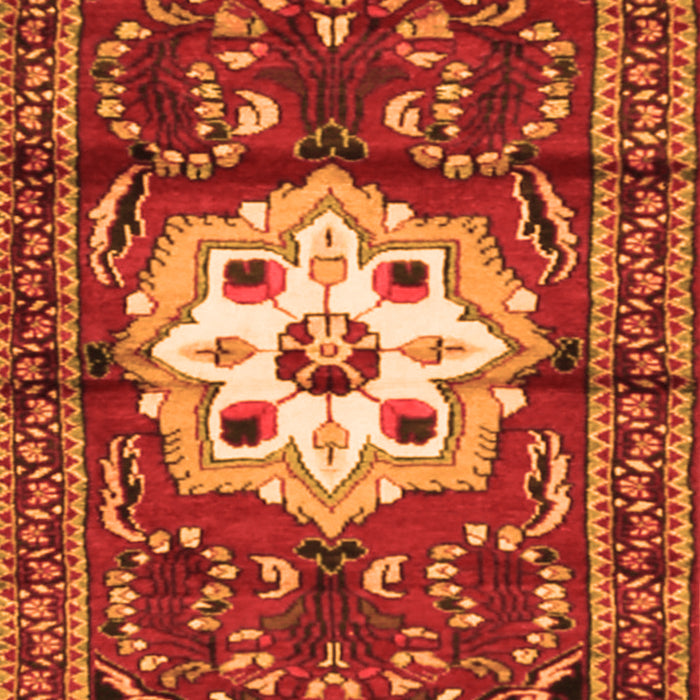 Serging Thickness of Machine Washable Persian Orange Traditional Area Rugs, wshtr2252org