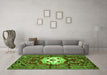 Machine Washable Persian Green Traditional Area Rugs in a Living Room,, wshtr2252grn