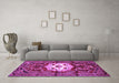 Machine Washable Persian Purple Traditional Area Rugs in a Living Room, wshtr2252pur