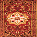 Round Machine Washable Persian Orange Traditional Area Rugs, wshtr2252org