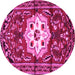 Round Persian Pink Traditional Rug, tr2252pnk