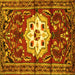 Square Machine Washable Persian Yellow Traditional Rug, wshtr2252yw