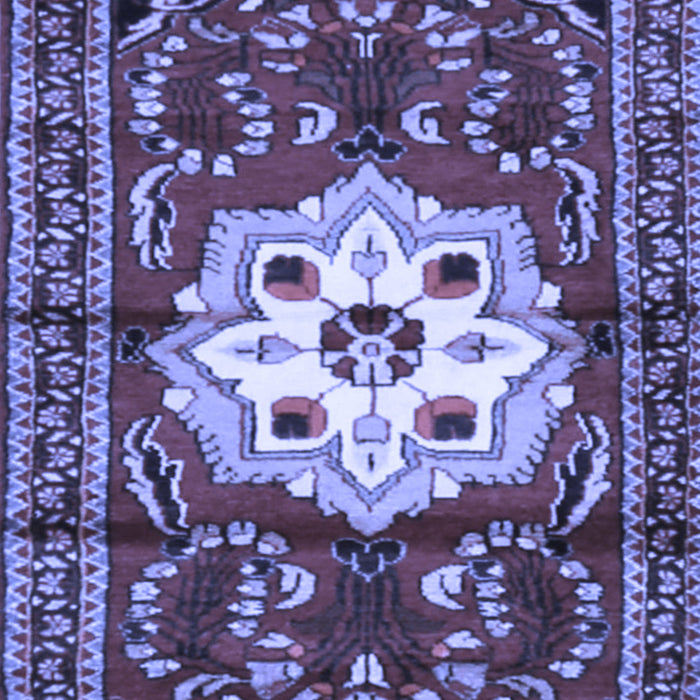 Machine Washable Persian Blue Traditional Rug, wshtr2252blu