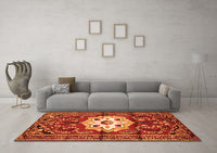 Machine Washable Persian Orange Traditional Rug, wshtr2252org