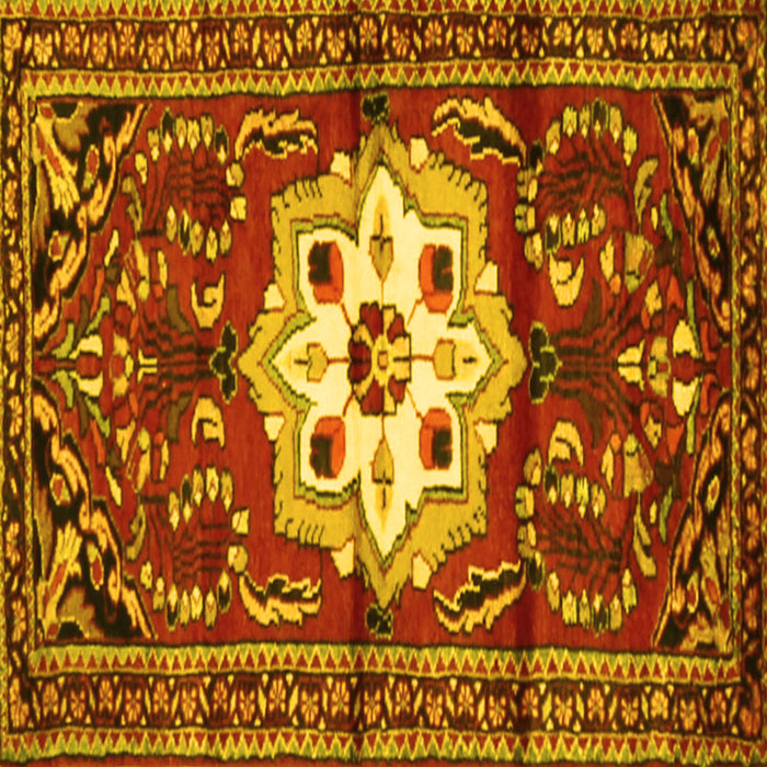 Square Persian Yellow Traditional Rug, tr2252yw