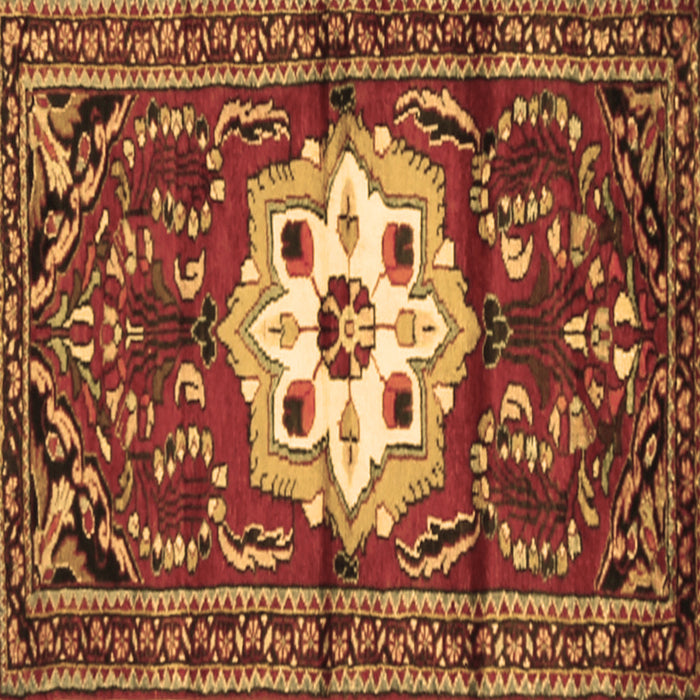 Square Machine Washable Persian Brown Traditional Rug, wshtr2252brn
