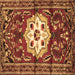 Square Machine Washable Persian Brown Traditional Rug, wshtr2252brn