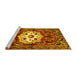 Sideview of Machine Washable Persian Yellow Traditional Rug, wshtr2252yw