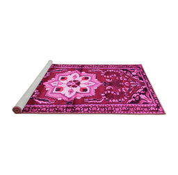 Sideview of Machine Washable Persian Pink Traditional Rug, wshtr2252pnk