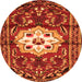 Machine Washable Persian Orange Traditional Area Rugs, wshtr2252org