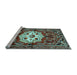 Sideview of Machine Washable Persian Light Blue Traditional Rug, wshtr2252lblu