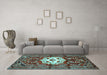 Machine Washable Persian Light Blue Traditional Rug in a Living Room, wshtr2252lblu