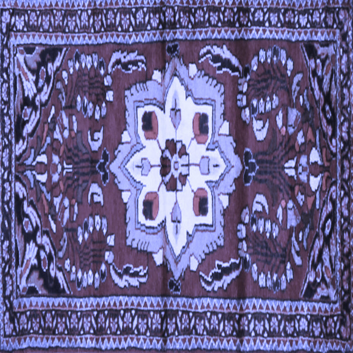 Square Machine Washable Persian Blue Traditional Rug, wshtr2252blu
