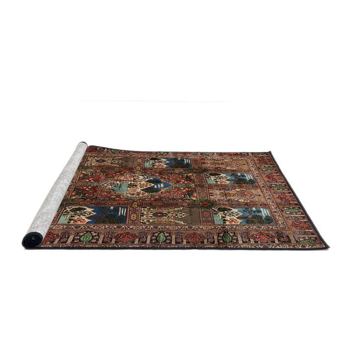 Sideview of Machine Washable Traditional Dark Almond Brown Rug, wshtr2253