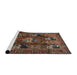 Sideview of Machine Washable Traditional Dark Almond Brown Rug, wshtr2253