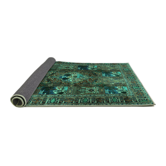 Sideview of Persian Turquoise Traditional Rug, tr2253turq