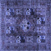 Square Persian Blue Traditional Rug, tr2253blu