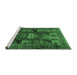 Sideview of Machine Washable Persian Emerald Green Traditional Area Rugs, wshtr2253emgrn